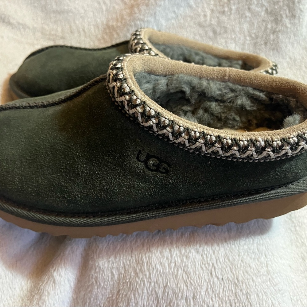 UGG Kids' Dark Green Tasman Slippers